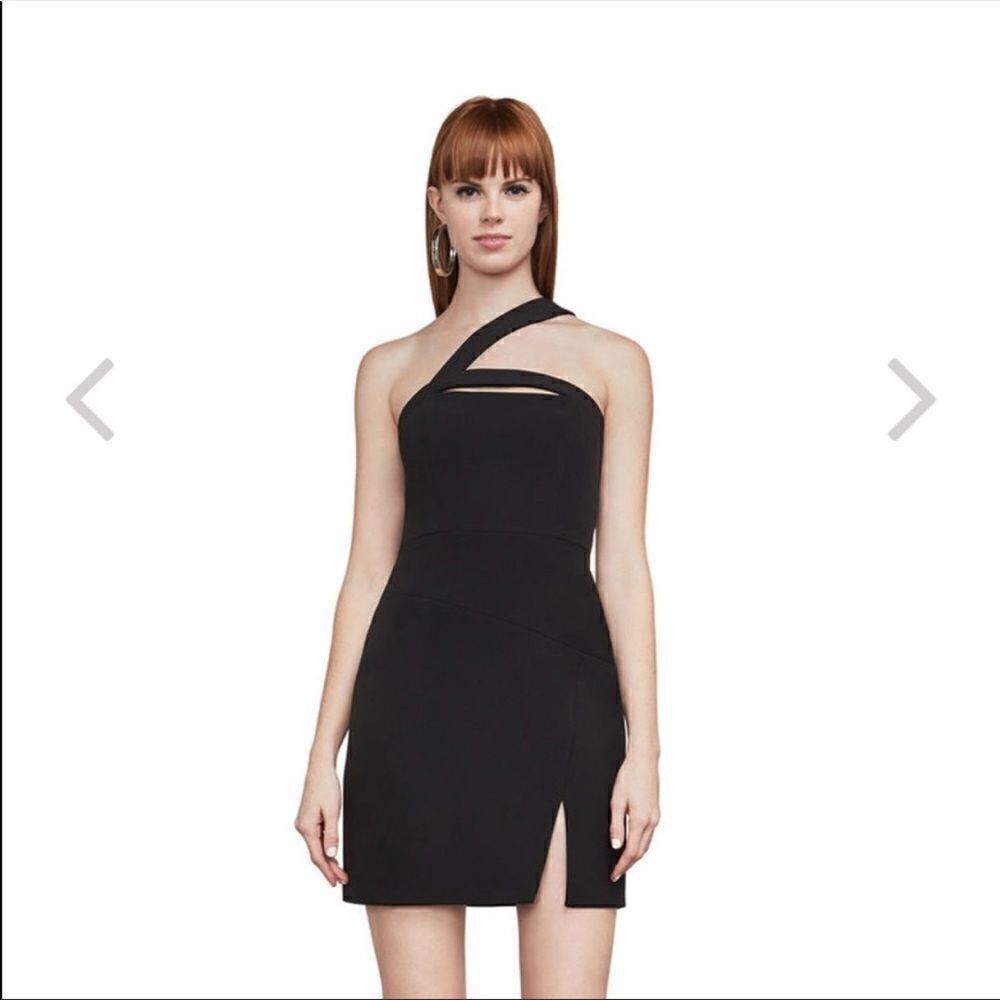 BCBGMaxAzria  Black Dayne Assymetrical Mini Dress